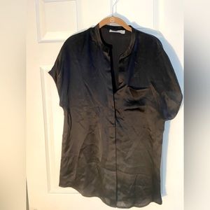 Black silk Vince long blouse